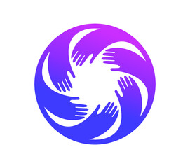 Circle Multicolor Diversity Hands Vector Sign