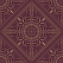 Gold and white seamless pattern with art deco ornament