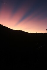 sunset over the mountains, Lumiar, Rio de Janeiro, Brazil.