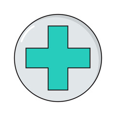 Cross simple medical icon in trendy line style isolated on white background for web apps and mobile concept. Illustration