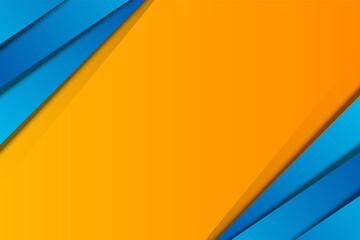 Gradient blue stripes overlapping layer on orange background.
