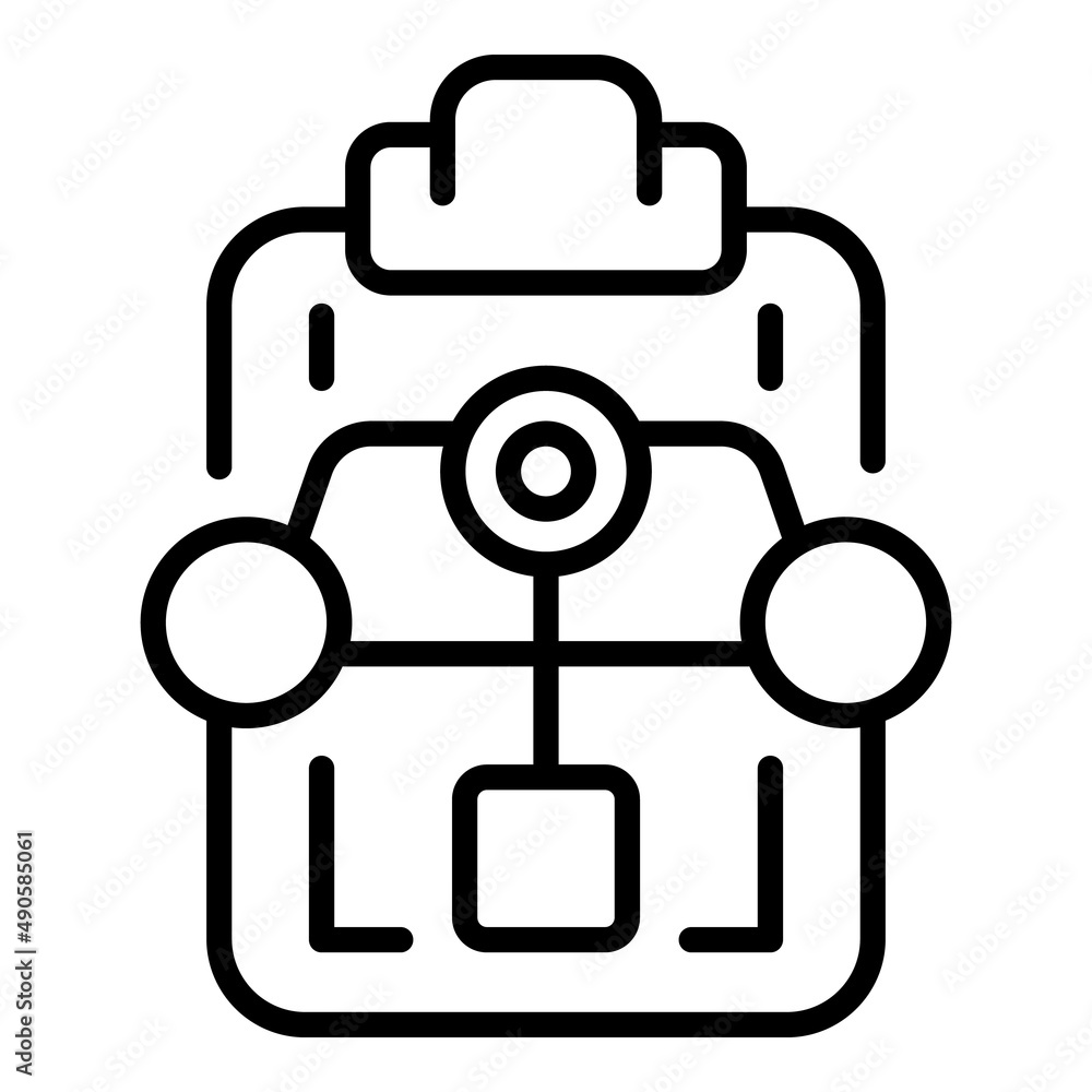 Poster workflow clipboard icon outline vector. flow gear. business project