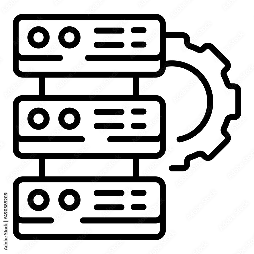 Poster server workflow icon outline vector. work process. plan team