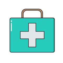 Doctor s case simple medical icon in trendy line style isolated on white background for web apps and mobile concept. Illustration