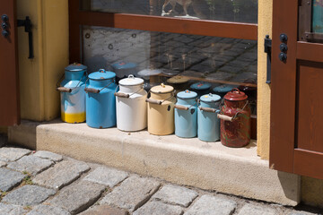 old metal cans