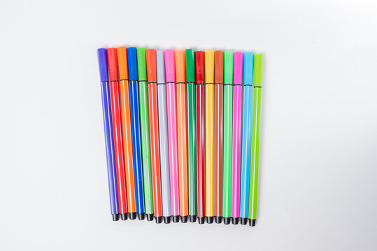 coloring pens isolated on a white background