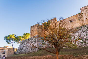 View of the Ancient Aragonese Castle in Piazza Armerina, Enna, Sicily, Italy, Europe