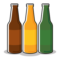 Isolated group of beer bottle icon Vector illustration