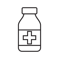 Bottle simple medical icon in trendy line style isolated on white background for web apps and mobile concept. Illustration