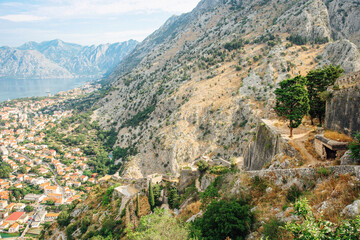Fototapeta na wymiar The Bay of Kotor is a winding bay of the Adriatic Sea in southwestern Montenegro and the region of Montenegro concentrated around the bay.