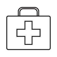 Doctor s case simple medical icon in trendy line style isolated on white background for web apps and mobile concept. Illustration
