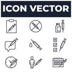 set of Vaccine elements symbol template for graphic and web design collection logo vector illustration