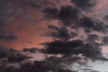 Beautiful colorful red sunset in Bogotá Colombia