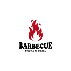 Logo design, vintage retro barbecue grill.
