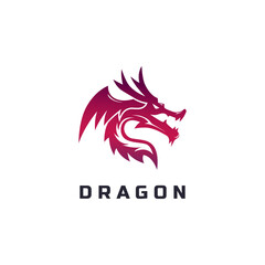 Dragon logo illustration, simple gradient vector