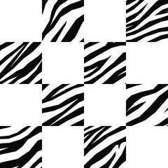 Checkered animal print pattern. Vector seamless pattern