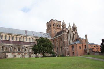 Fototapeta premium The Cathedral and Abbey Church of St Alban, St Albans, Hertfordshire in the UK