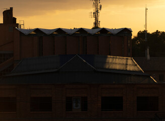 Beautiful colorful orange sunset in Bogotá Colombia