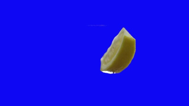 Lemon blue screen green screen turning in 4k