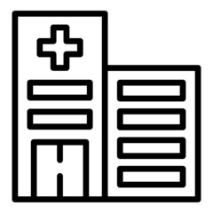 Hospital building icon outline vector. House virus. Corona work