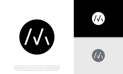 Initial M logo design. Innovative high tech logo template. 