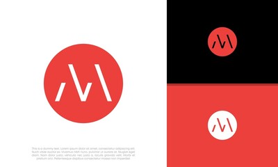 Initial M logo design. Innovative high tech logo template. 