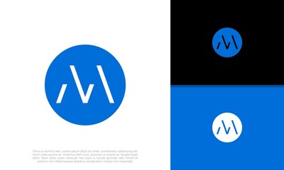 Initial M logo design. Innovative high tech logo template. 
