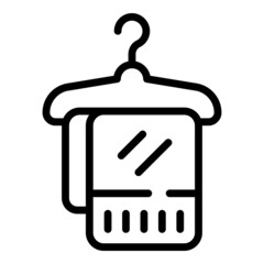 Obraz premium Clean cloth hanger icon outline vector. Dry shirt. Iron board