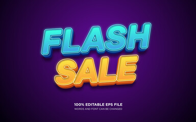 Flash Sale 3d editable text style effect
