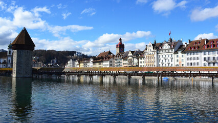 Chapel bridge in Lucerne, Switzerland