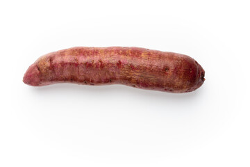 Purple ube, yams on isolated white background.