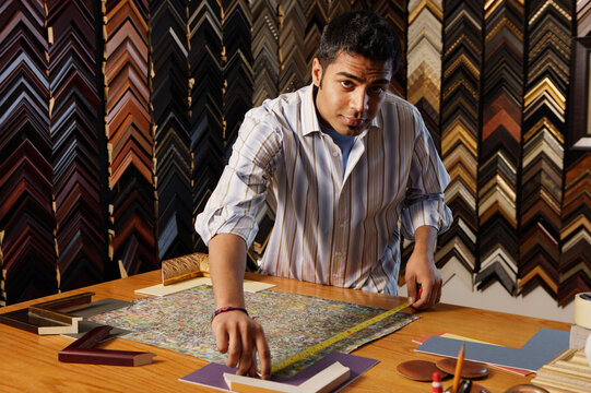 Young man framing a picture