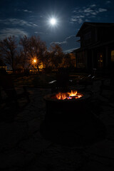 back yard moon light glow