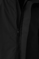 Zipper on a black jacket. Background
