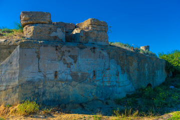 Soviet-era armored coastal battery, abandoned