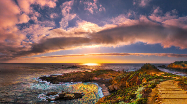 Sunset over sea lion point Pt Lobos