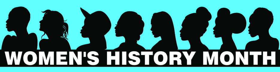 Abstract silhouette design for Women’s History Month