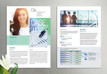Case Study Layout with Gradient Blue Green