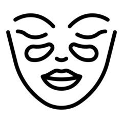 Face mask icon outline vector. Eye patch. Beauty gel