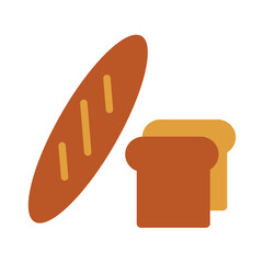 Bread Simple food icon in trendy style isolated on white background for web apps and mobile concept. Illustration