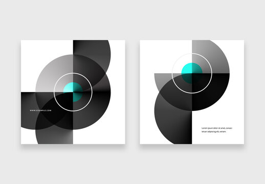 Abstract Gradient Layouts with Turquoise Accent