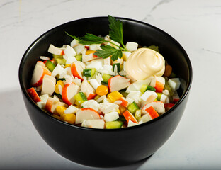 salad with crab sticks and egg