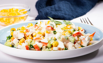 salad with crab sticks and egg