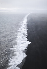 black and endless beach in iceland