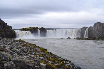  rushing waterfall in northern iceland