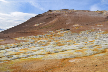 colourful soil in northern iceland