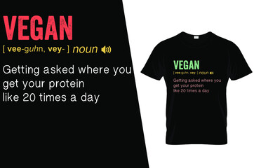 Vegan funny definition t shirt design