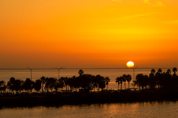 Sun on the Horizon in Tampa Bay, Tampa, Florida