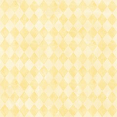 Watercolor rhombus seamless pattern. Vintage style. Golden color. Yellow background. Stock illustration.
