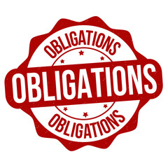Obligations grunge rubber stamp